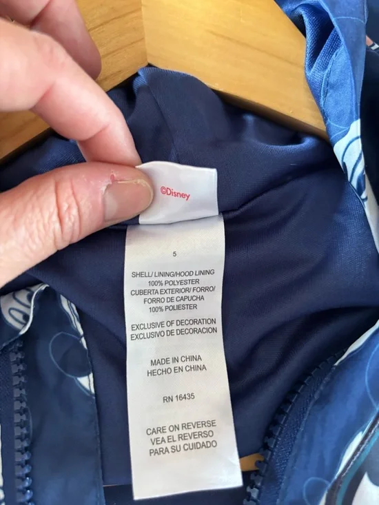 Disney Junior Mickey Mouse HAS EARS 5 navy Blue Windbreaker Jacket - Picture 7 of 7